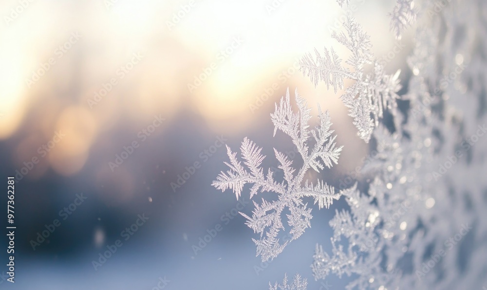Poster a snowflake is captured in a close up shot
