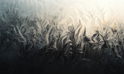 A frosty window with a black and white background