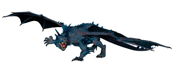 Fototapeta premium 3D Rendering Fairy Tale Dragon on White