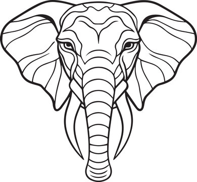 recommend clip art: elephant head line art vector