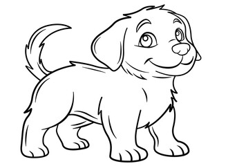 cute puppy for drawing or coloring pages with png background