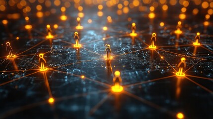 Fototapeta premium A group of people are connected to each other in a network