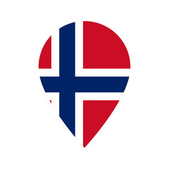Obraz premium Norway flag location icon