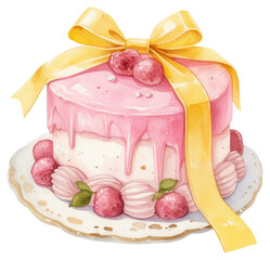PNG Delicious raspberry cake illustration