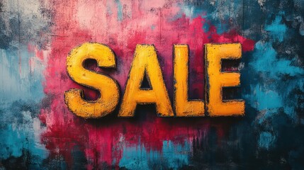 A colorful sign that says Sale