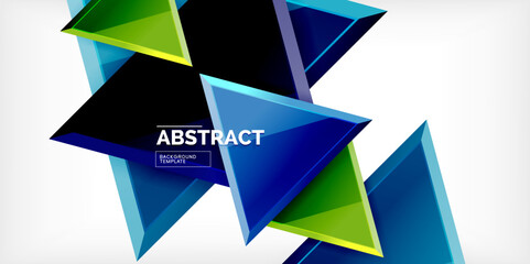 Triangle glass shapes geometric abstract background. Vector Illustration For Wallpaper, Banner, Background, Card, Book Illustration, landing page