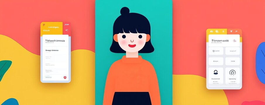 Language learning app UI, gamified interface with bright colors, interactive lessons, progress tracking, and motivational badges