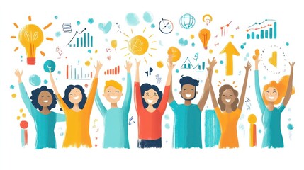 A group of people are holding up their hands in the air