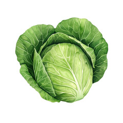 Fototapeta premium Vibrant Green Cabbage: A Culinary Delight Transparent Background
