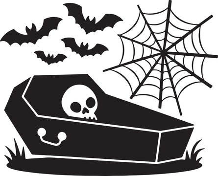 recommend clip art: Halloween Coffin Silhouette Vector Icon illustration