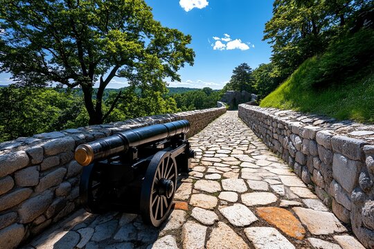 The Jasna G&Atilde;&sup3;ra fortifications, with historic cannons and walls that have stood for centuries defending the monastery