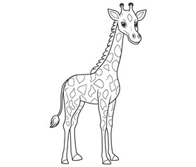 Coloring pages of giraffes for kids giraffe cartoon isolated on white