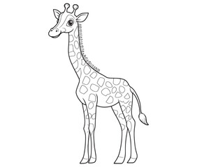 Coloring pages of giraffes for kids giraffe cartoon isolated on white