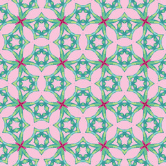 Fototapeta premium Flowers Pattern, Ornamental Wallpaper, Embroidery, Fantasy Home Decoration, Bohemian Style Ornaments, Botanical Illustrations, Floral Art, Interior and Exterior Surface, Natural Curtain, Seamless Art