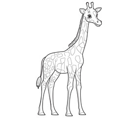 Fototapeta premium Coloring pages of giraffes for kids giraffe cartoon isolated on white