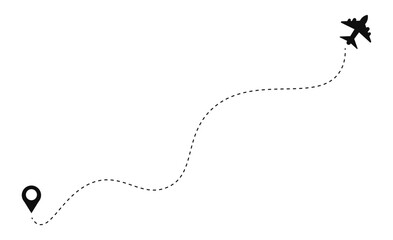 Airplane route line holiday border design vector