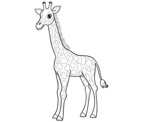 Fototapeta premium Coloring pages of giraffes for kids giraffe cartoon isolated on white