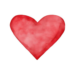 Fototapeta premium Vibrant Red Watercolor Heart - A Symbol of Love and Passion Transparent Background