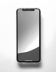 A modern smartphone with a blank screen, isolated on a white background.