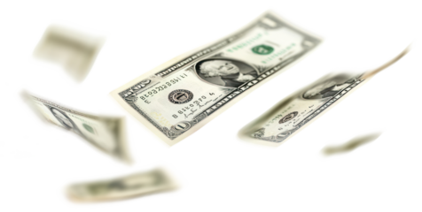 PNG Banknote floating dollar money.