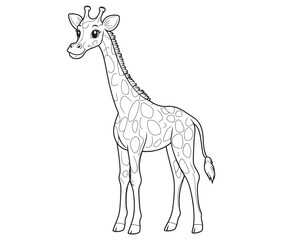 Coloring pages of giraffes for kids giraffe cartoon isolated on white