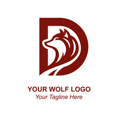 a logo for a wolf logo that says  your logo .