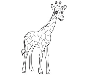 Coloring pages of giraffes for kids giraffe cartoon isolated on white