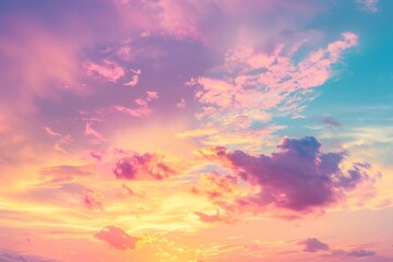 Obraz premium Background of colorful sky concept: Dramatic sunset with twilight color sky and clouds.