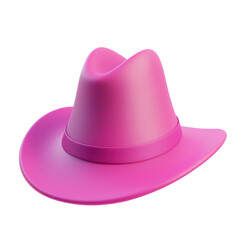 Vibrant Pink Cowboy Hat - Stylish Accessory on transparent background