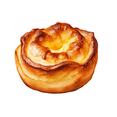 Freshly Baked Buttery Croissant on transparent background