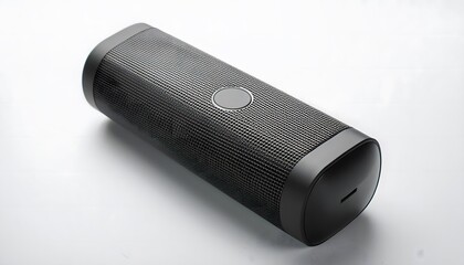A portable Bluetooth speaker on a white background