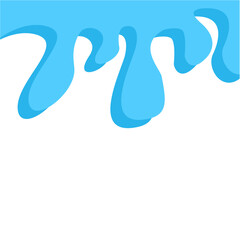 Dripping water isolated on transparent background. Blue paint.