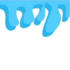 Dripping water isolated on transparent background. Blue paint.