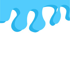 Dripping water isolated on transparent background. Blue paint.
