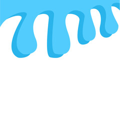 Dripping water isolated on transparent background. Blue paint.