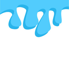 Dripping water isolated on transparent background. Blue paint.
