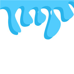 Dripping water isolated on transparent background. Blue paint.