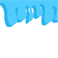 Dripping water isolated on transparent background. Blue paint.