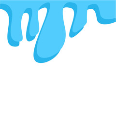 Fototapeta premium Dripping water isolated on transparent background. Blue paint.