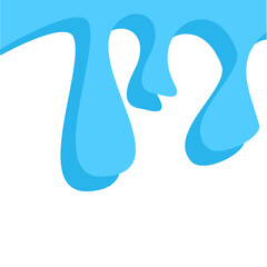 Dripping water isolated on transparent background. Blue paint.