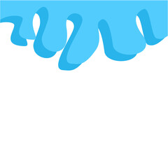 Dripping water isolated on transparent background. Blue paint.