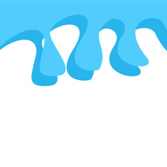 Dripping water isolated on transparent background. Blue paint.