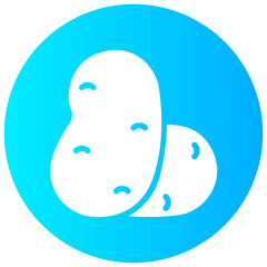potato round glyph vector icon