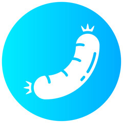 sausage round glyph vector icon