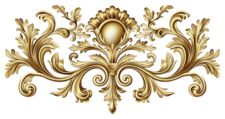 PNG Elegant golden ornamental floral design