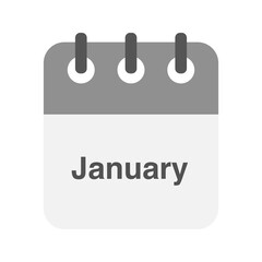 January icon vector. Daily, monthly, yearly calendar icon