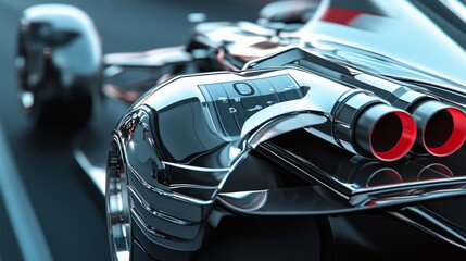 Fototapeta premium Precision Engineering: Close-up of Race Car Aerodynamics Amplifying Performance