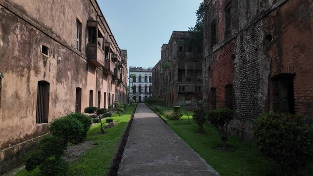 Heritage houses inside Balihati Palace, Dhaka Division, Saturia, Bangladesh