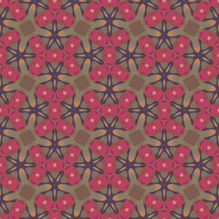 Fototapeta premium Flowers Pattern, Ornamental Wallpaper, Embroidery, Fantasy Home Decoration, Bohemian Style Ornaments, Botanical Illustrations, Floral Art, Interior and Exterior Surface, Natural Curtain, Seamless Art
