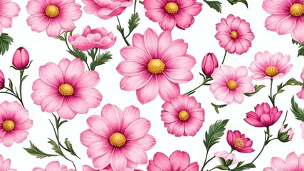 base xl pretty pink theme flowers on white background, egg mosaic style